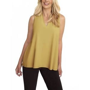NEW SYMPLI deep-v trapeze tank top in marigold